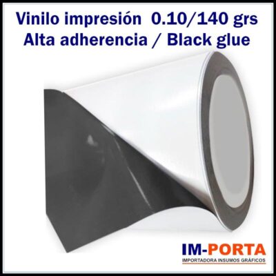 Vinilo impresión hight tack 100mic/140grs Reverso Negro