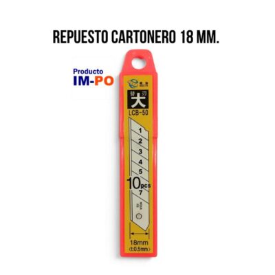 Repuestos cartoneros alt. 9 /18mm